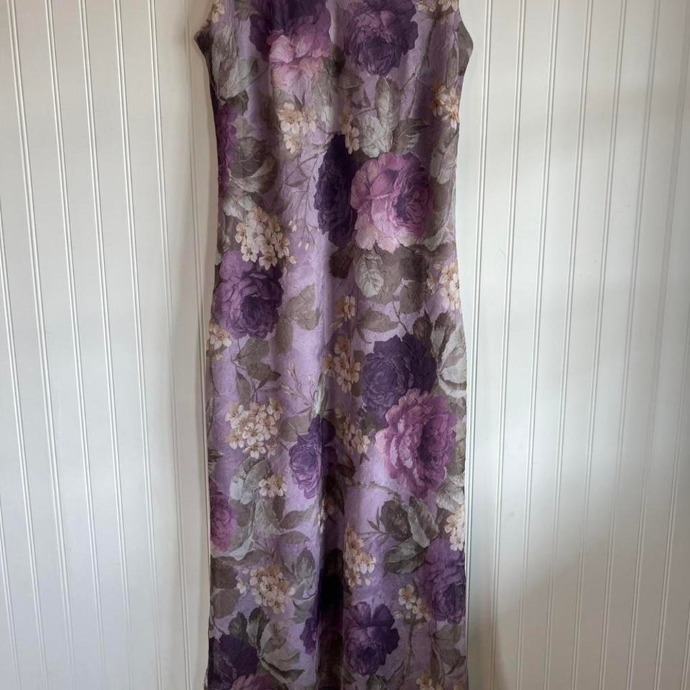 K Studio floral maxi dress fairy boho vintage 16P purple whimsy